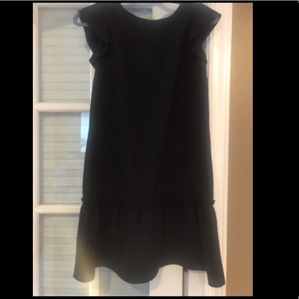 Black loft dress with bottom ruffle